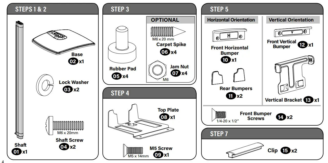 SANUS WSS52 Wireless Speaker Stand - Fig2