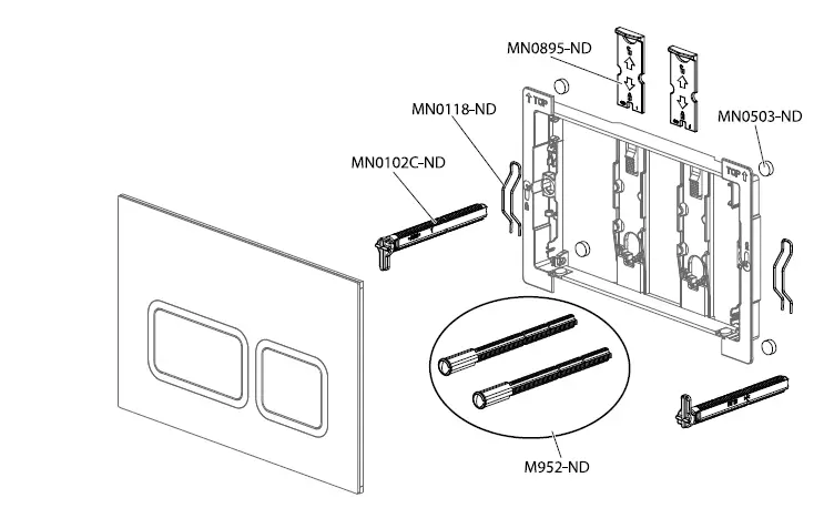 RAVAK-X01739-Twin-Control-Push-Button-FIG-1