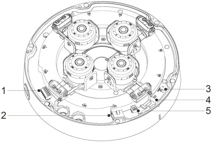 dahua DH IPC PDBW5831N B360 Panoramic Quad View Network Camera - Connecting Alarm Input Output 1