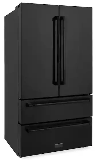 ZLINE RFMW36BS 36 Inch Black Stainless Steel Counter Depth French Door Refrigerator