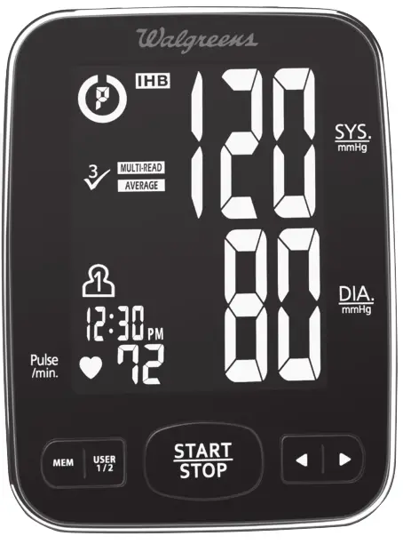 Well At Walgreens Premium Arm Blood Pressure Monitor Manual Wgnbpa-750
