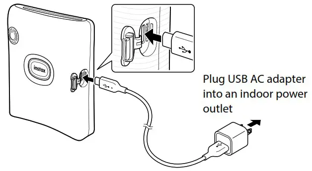 FUJIFILM 16785547 Instax Square Link Smartphone Printer - Charging the Battery