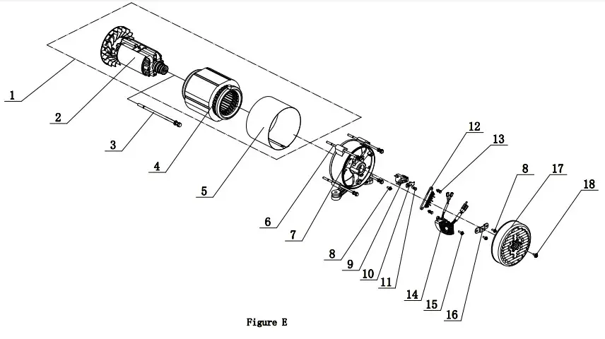 CHAMPION 201076 3650W Dual Fuel Portable Generator-ALTERNATOR PART DIAGRAM