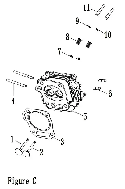 CHAMPION 201076 3650W Dual Fuel Portable Generator-CYLINDER PART DIAGRAM