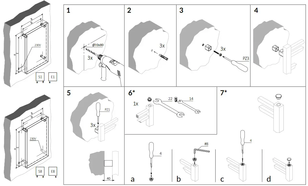 TERMA 1364BTU Alex One Electric Towel Rail - overview 3
