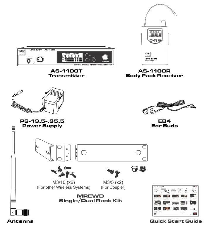 GALAXY AUDIO AS-1100 Any Spot Wireless Personal Monitor - fig