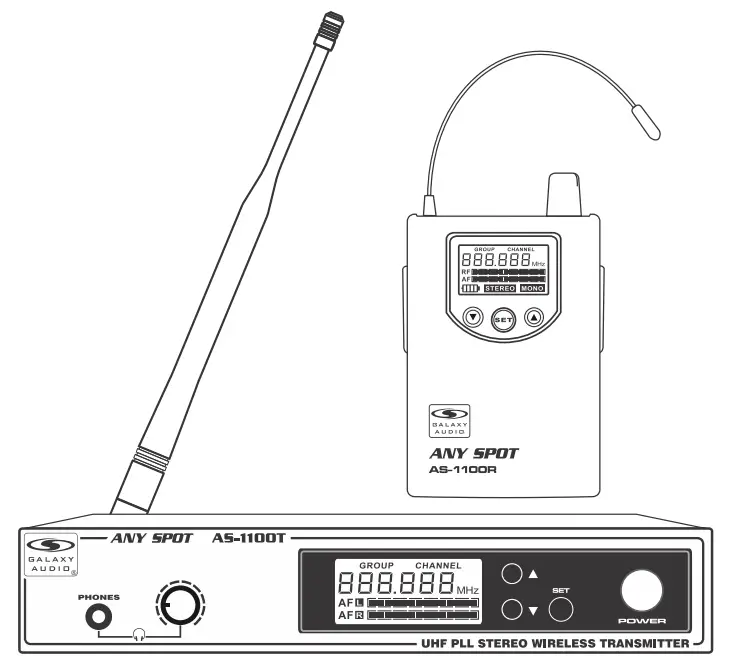 GALAXY AUDIO AS-1100 Any Spot Wireless Personal Monitor