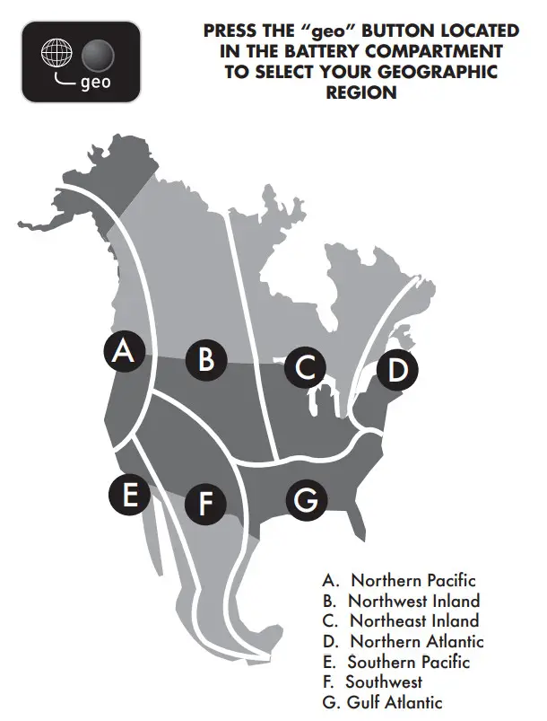 AcuRite 01055 Display Console - Region Selections