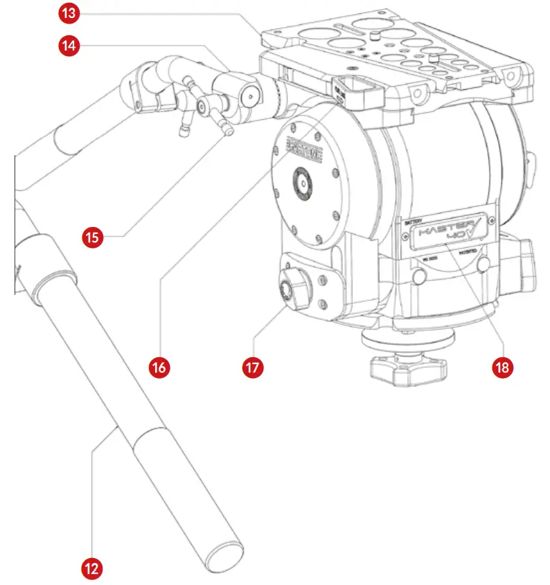 CARTONI HM4000 40 Fluid Heads Flat Base - FIG1