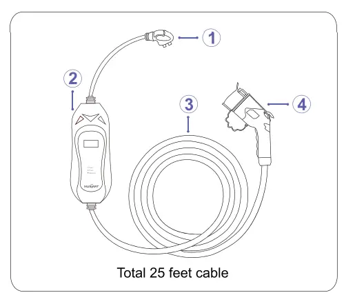 MUSTART SAE J1772 AC Level 2 Portable EV Charger - Prodact 2