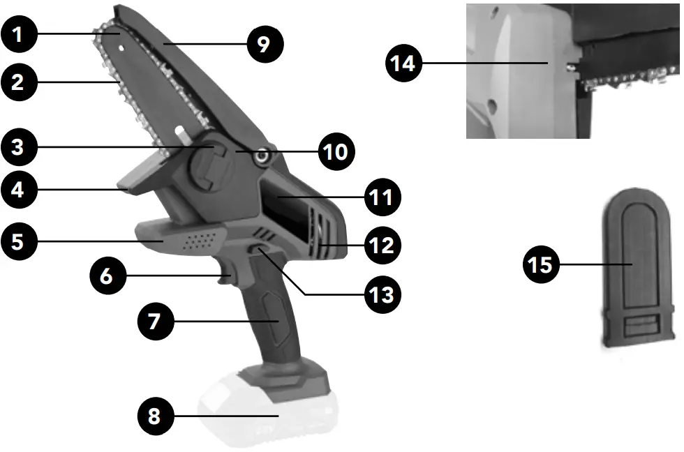 alza Tools AT CMCHS20V Cordless Mini Chain Saw - DESCRIPTION