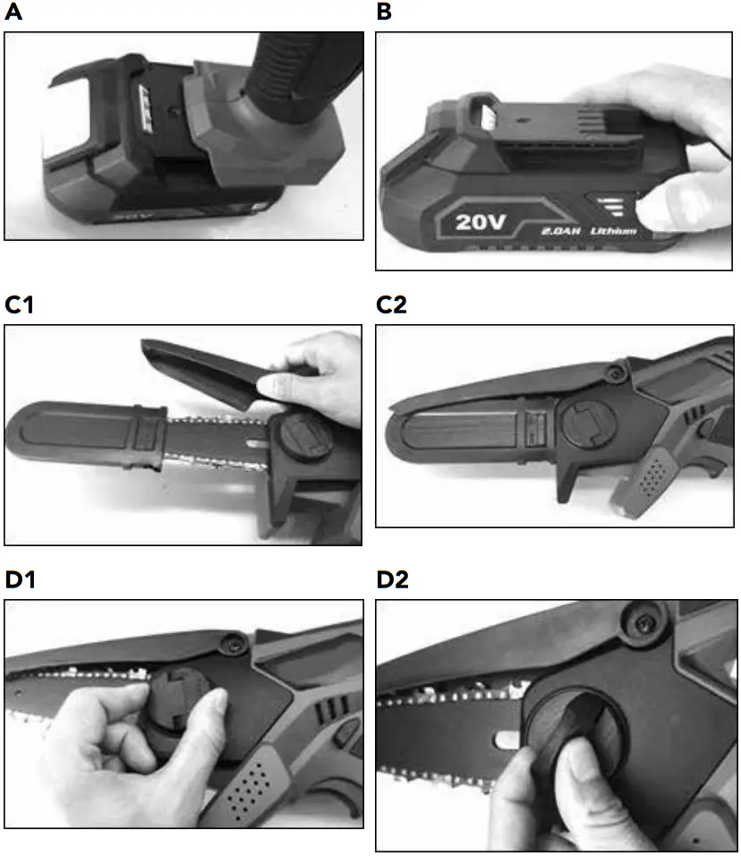 alza Tools AT CMCHS20V Cordless Mini Chain Saw - Figure 1
