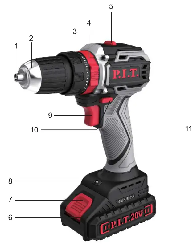 P I T PSR18-D4 Cordless Impact Drill - 1