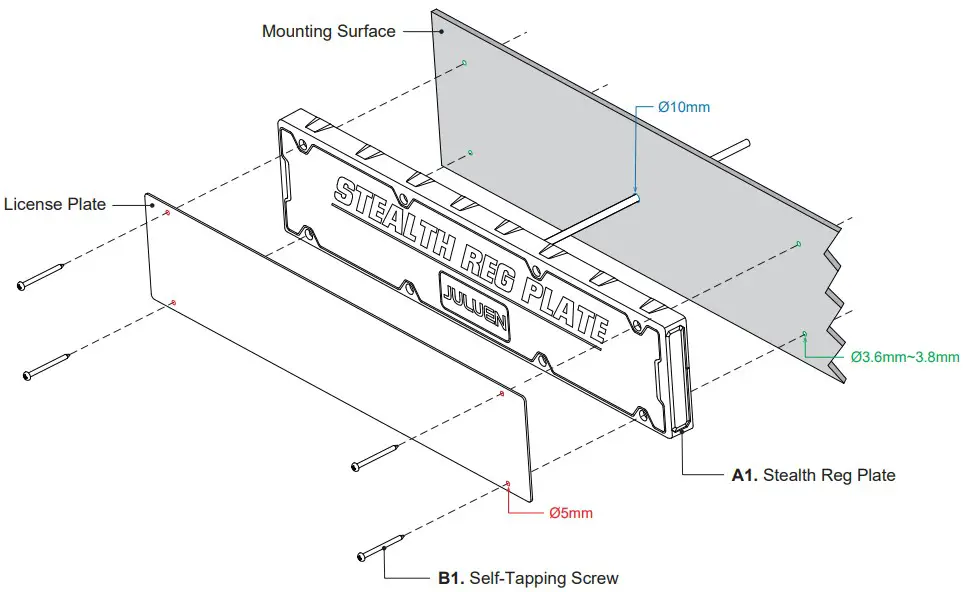Cell2 SRP MS6 Stealth Registration Plate - Figure 2