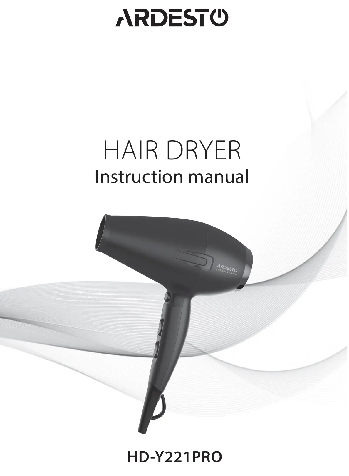 ARDESTO HD-Y221PRO Hair Dryer Instruction Manual