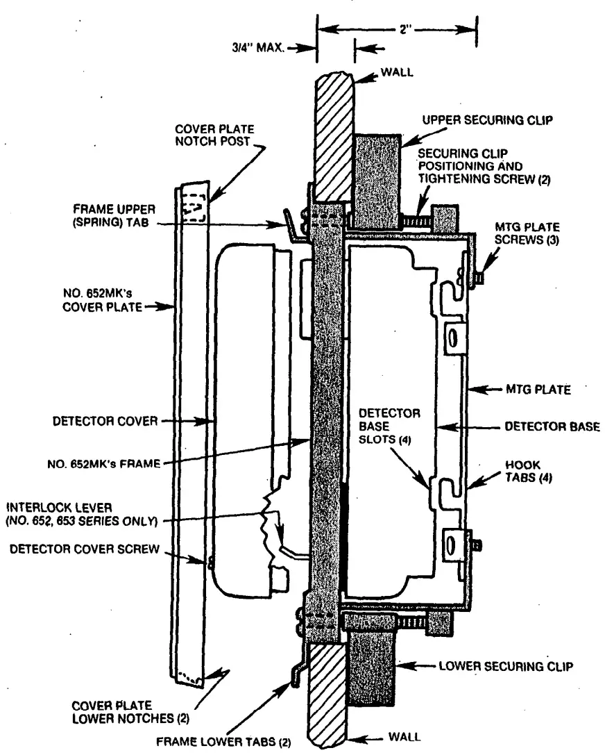ADEMCO 652MK Recessed Mounting Kit - Diagram 2