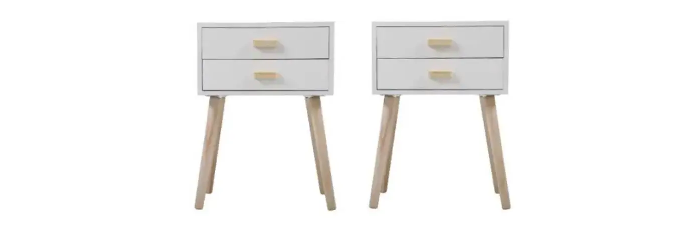 Jaxpety Hg61f0944 2-drawer Scandinavian Nightstand Set Of 2 User Manual