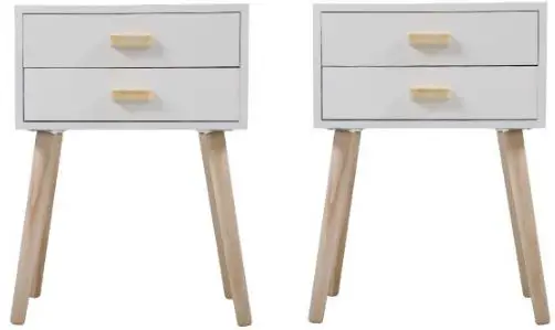 JAXPETY HG61F0944 2-Drawer Scandinavian Nightstand Set of 2-fig1