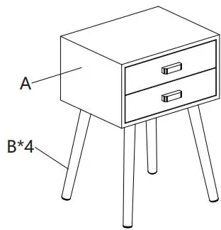 JAXPETY HG61F0944 2-Drawer Scandinavian Nightstand Set of 2-fig3