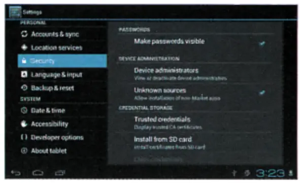 SWA CONNECT Android Technology Platform Software - Setting9