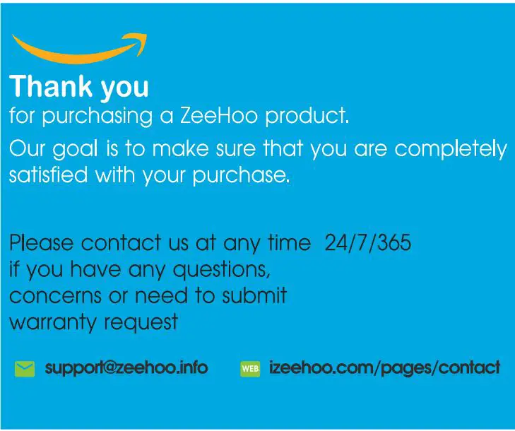 ZeeHoo PowerDrive IC50 User Manual - Thank You Page