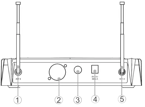 PHENYX PRO PTV-1 VHF Dual Wireless Microphone - back pnal