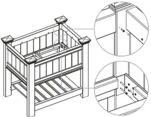 Vita Cambridge Raised Planter Extension Kit - fig5