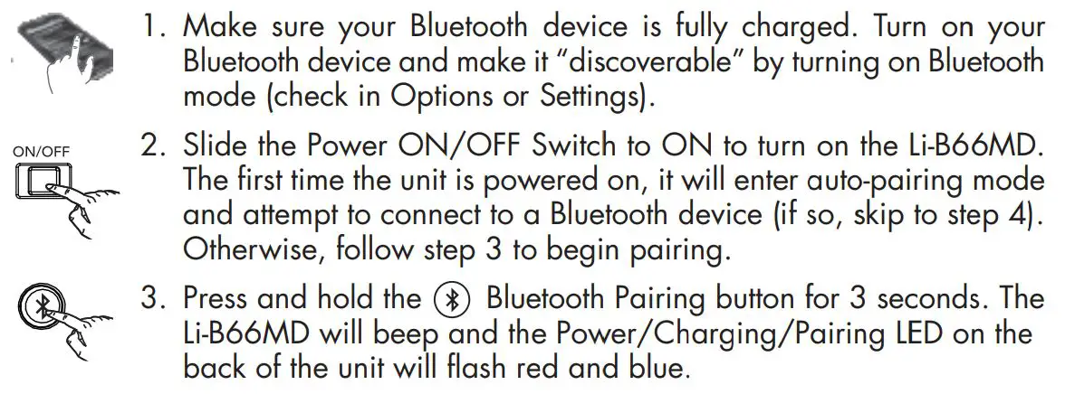 iHOME Li-B66MD Star Wars Child Bluetooth Speaker User Manual - Pairing Your Device