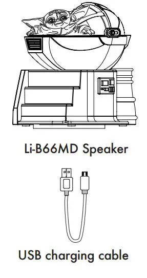 iHOME Li-B66MD Star Wars Child Bluetooth Speaker User Manual - What’s Included