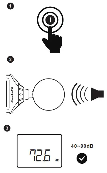 MASTECH MS6700 Digital Sound Level Meter - Power on