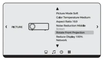 victsing BH500 Mini WiFi Projector Bluetooth - MENU SETTING
