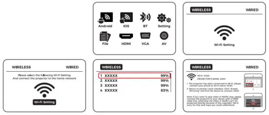 victsing BH500 Mini WiFi Projector Bluetooth - Wireless Projection