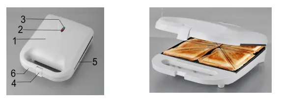 TIFFANY T4SSM 2 Slice Sandwich Maker FIG 2