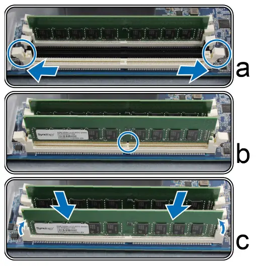 Synology RS1619xs RackStation - install a RAM module 3