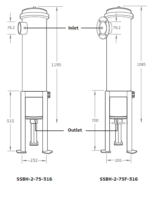 Puretec SSBH Series Stainless Steel Water Filter Housing 3