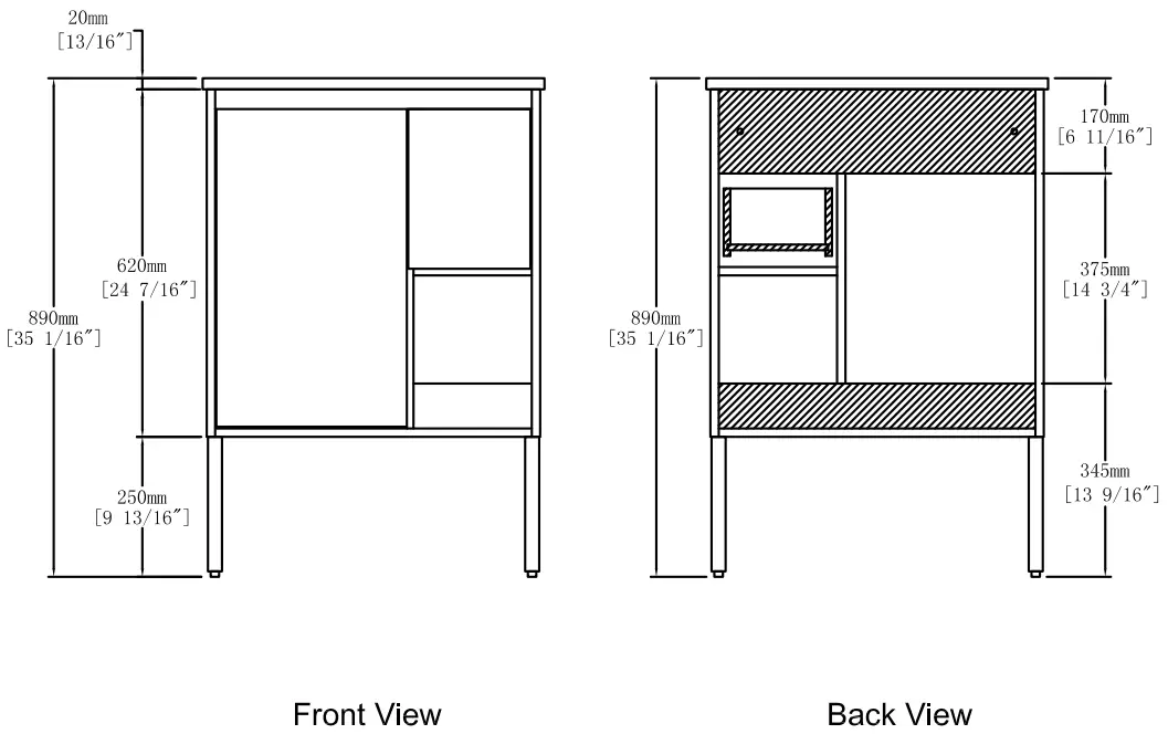 Overstock BV B004 Bathroom Vanity with Sink 36 Inch for Small Bathroom-fig4