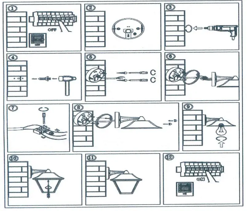 V-TAC Wall lamp - diagram
