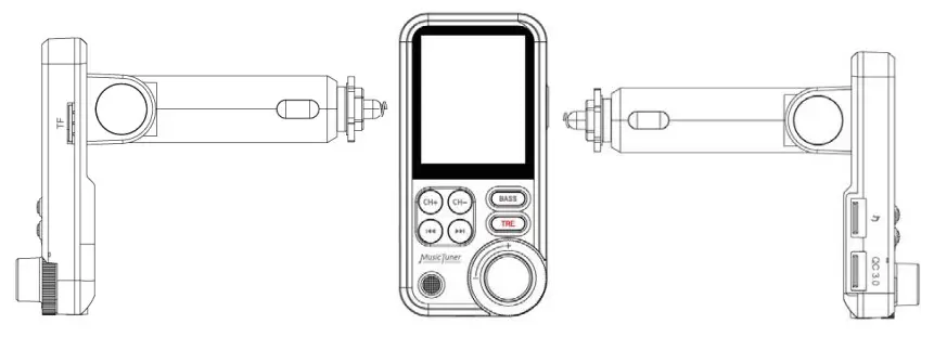Sage Human Electronics BT93 Bluetooth Hands Free Car Kit - Appearance