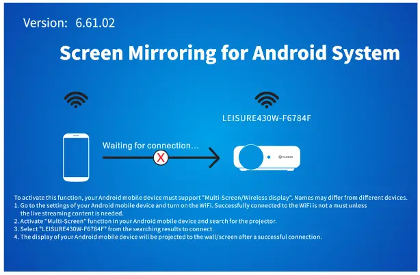 VANKYO 430W LEISURE Wifi mini projector - wating