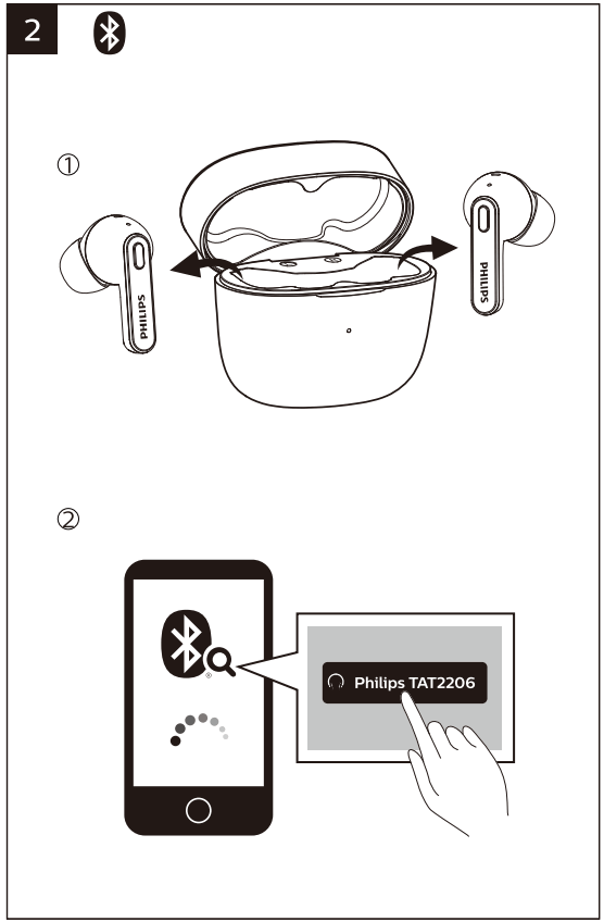 PHILIPS 2000 Series TAT2206 True Wireless Headphones - FIG 1