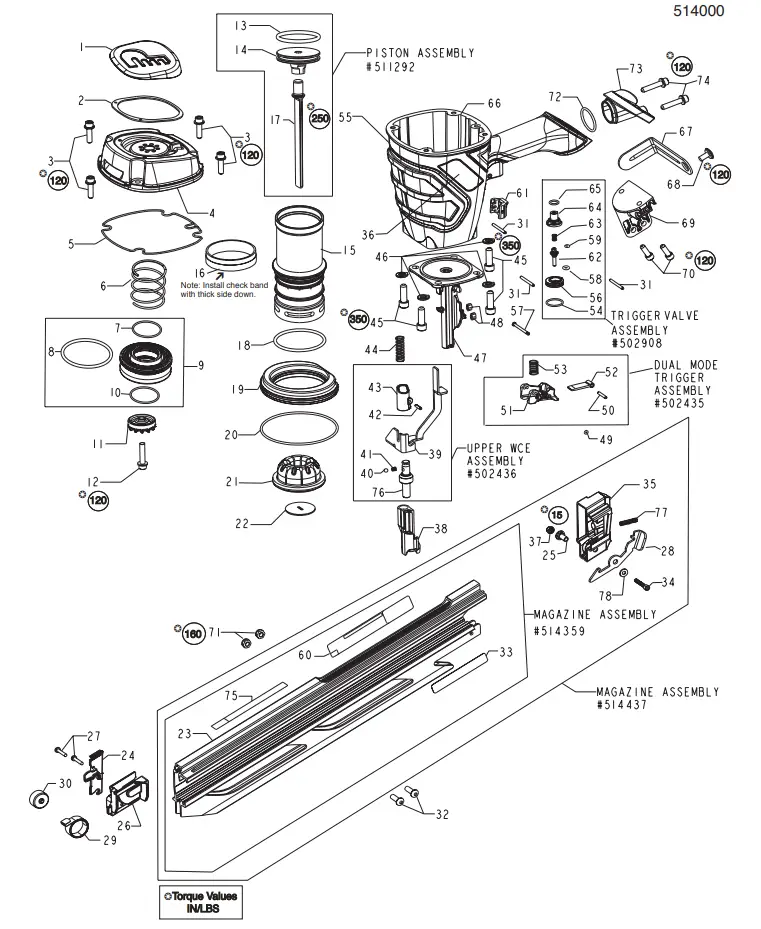 Paslode F350-21 21 Degree Round Head Framing Nailer 21