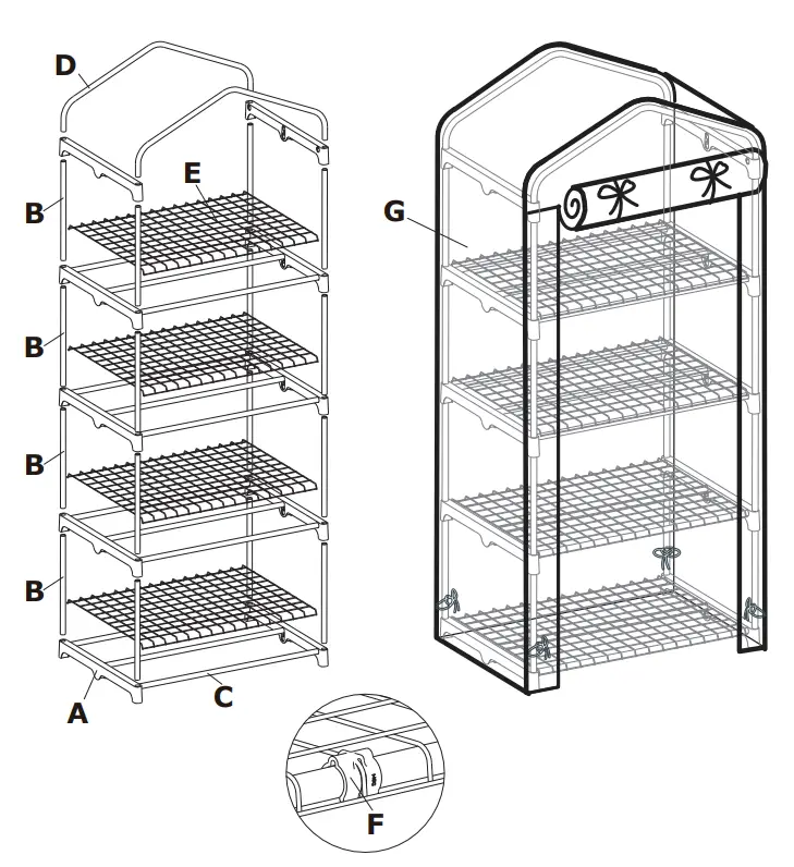 COSTWAY GT3774 Portable Mini Greenhouse - fig 1