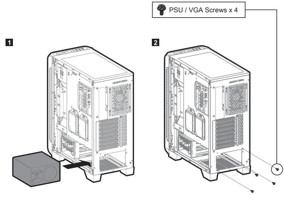 ZALMAN Z7 NEO ATX Mid Tower Gaming Case - Mounting the PSU