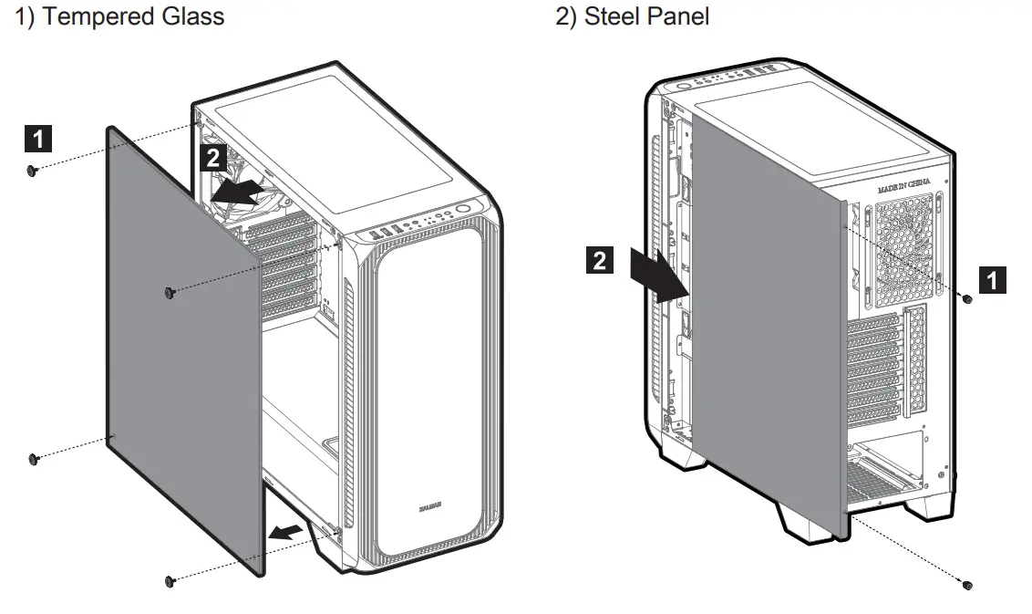 ZALMAN Z7 NEO ATX Mid Tower Gaming Case - Removing the side panels