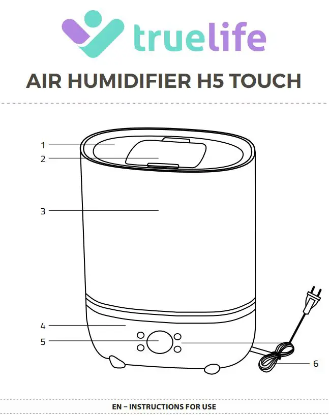 truelife TLAIRHH5 Touch 3 in 1 Touch AIR Humidifier Instructions