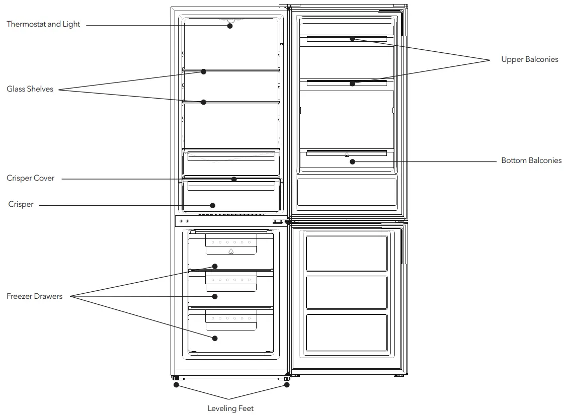 TESLA RC3100H1 Combi Refrigerator Freezer - FIG 1