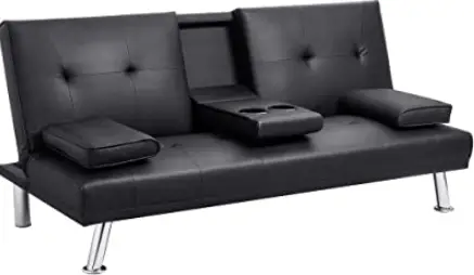 JASIWAY J-P2119K-BE Beige Faux Leather 78.7x32.3x13.4 inch Sofa Bed