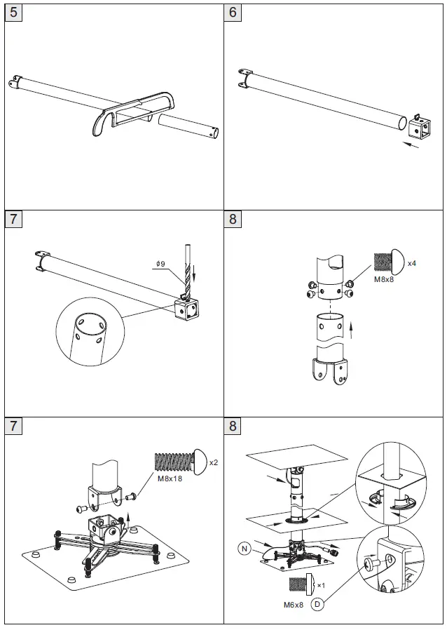 VISION-TM-1200-Universal-Projector-Ceiling-Mount-FIG-2