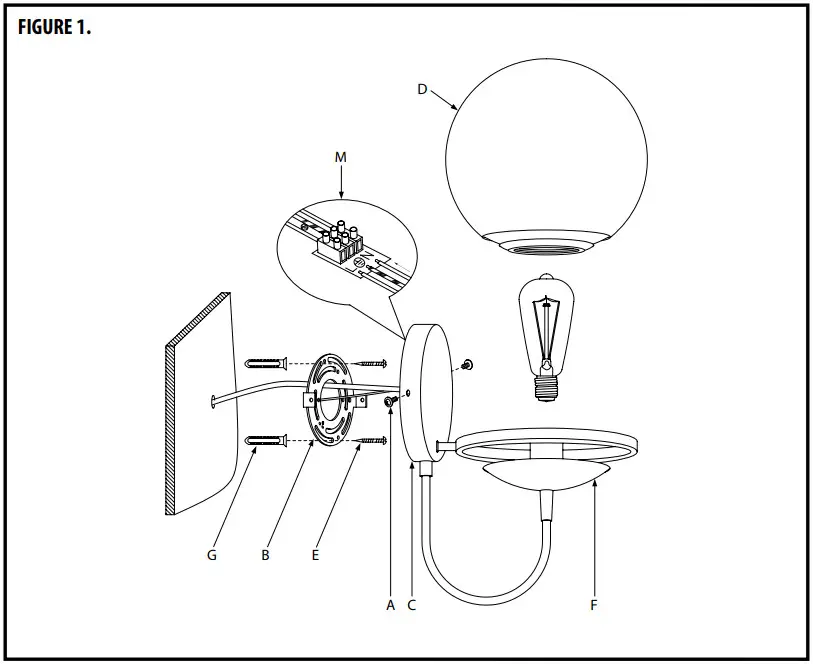 Westinghouse 61192 Lighting Marla One Light - Figure 1
