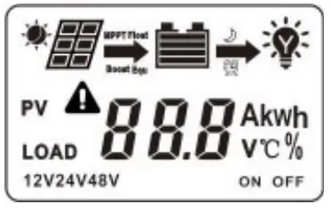 LDSOLAR TD2210 MPPT Solar Charge Controller - Main Interface
